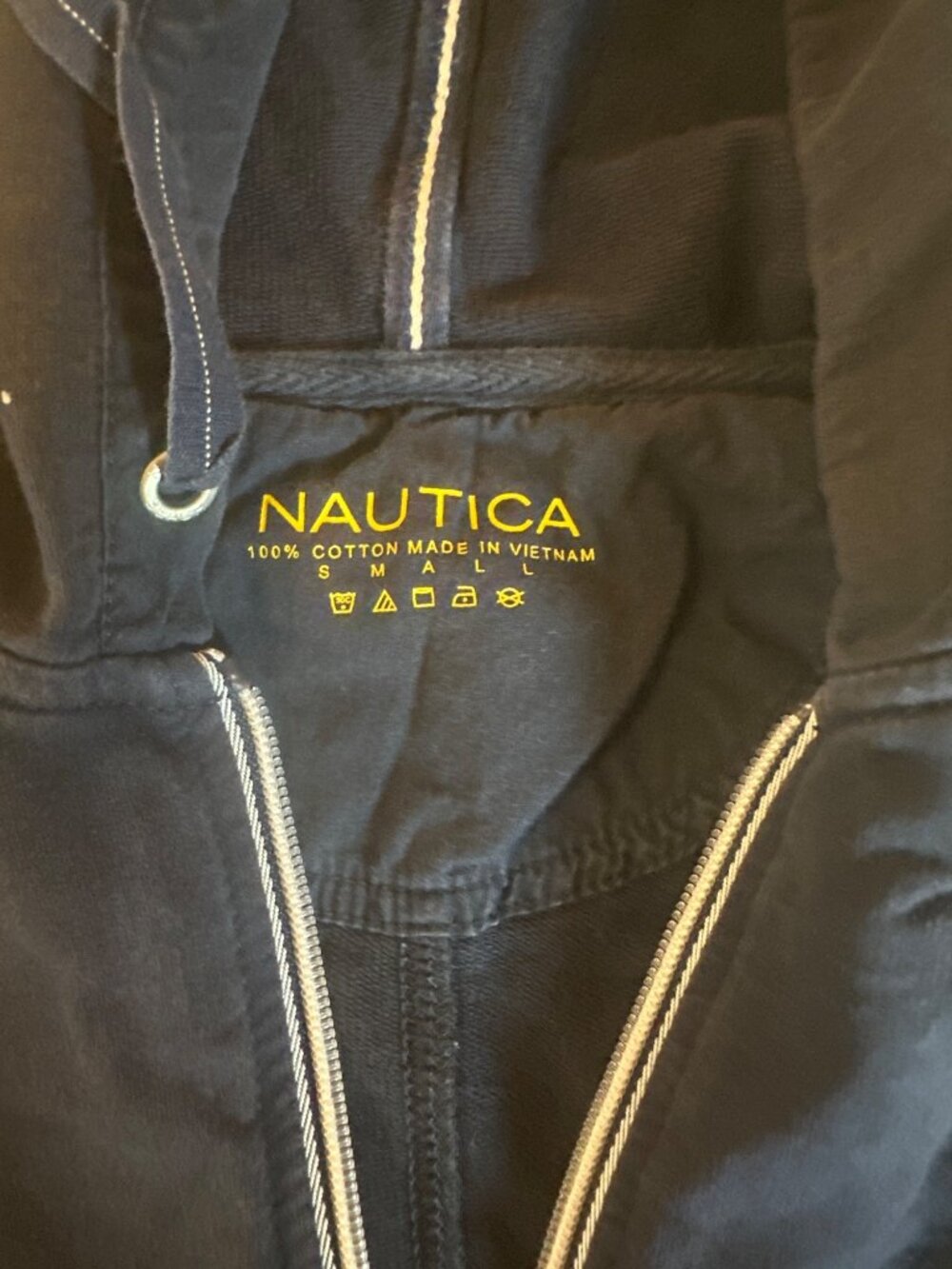 Nautica Womens Navy Sleeveless Hoodie Beach Swimwear Coverup Size S - Picture 8 of 9